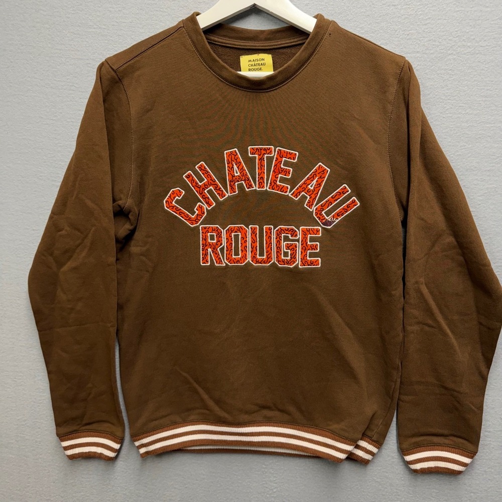 Maison Chateau Rouge x Monoprix Brown Graphic Logo Sweatshirt Mens Small S